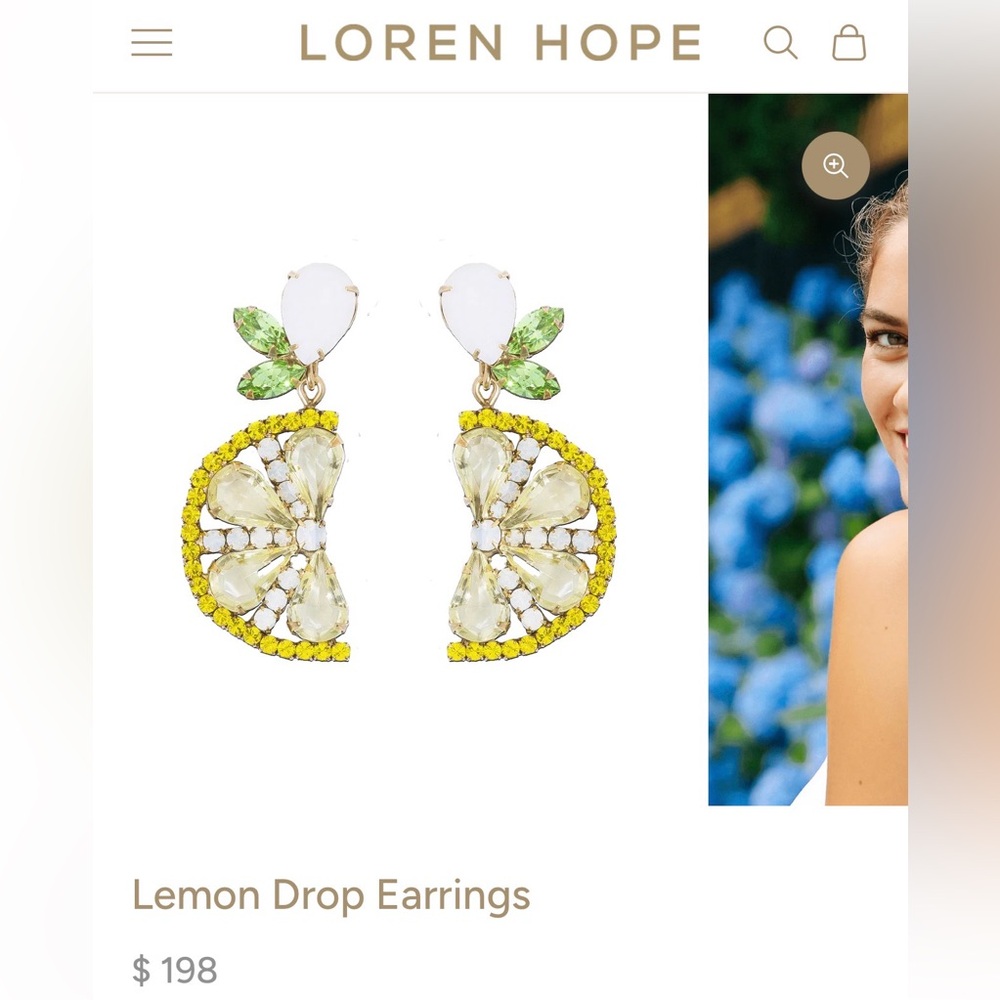 Loren Hope Yellow Crystal Fan Drop Earrings - Picture 3 of 6